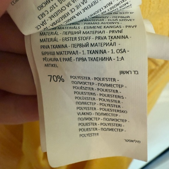 Reserved spring Yellow faux‎ Wrap Dress XS V neck flutter sleeve - Picture 13 of 13